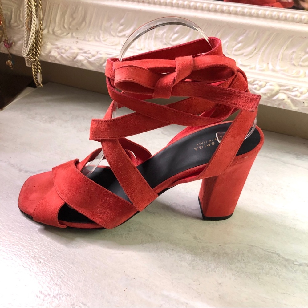 Via Spiga burnt orange lace up heeled sandals